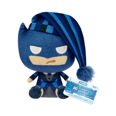 Image of Funko Pop! Plush: DC Holiday 4&quot; Batman Comics Collectable Soft Toy Birthday Gift Idea Official Merchandise Stuffed Plushie for Kids and Adults Ideal Comic Books Fans