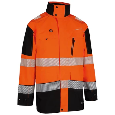 Image of BeeSwift Deltic Hi Vis Jacket Two Toned Orange/Black Water Repellent PPE Safety Workwear Personal Protective Clothing Outerwear Work 4X Large