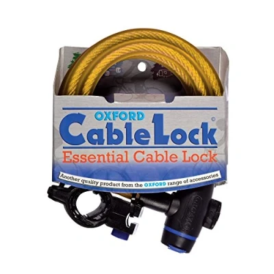 Image of Oxford Cable Bike Lock, 12mm x 1.8m Gold