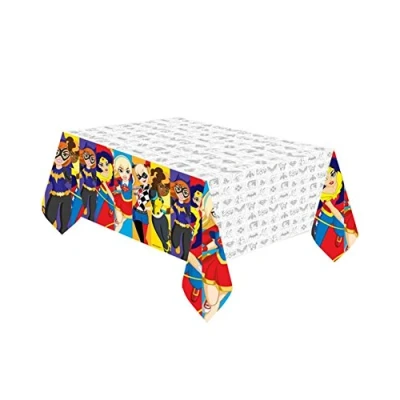 Image of amscan 571609 DC Comics Super Hero Girls Rectangular Plastic Tablecover 1 Pc
