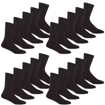 Image of 10/20 Pairs Mens sports socks Cotton Rich Shoe Size 6 11 Cushioned (BLACK)