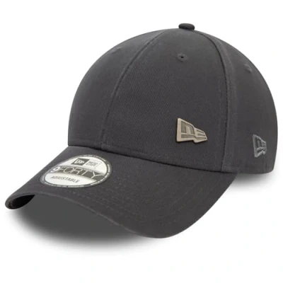 Image of New Era 9Forty Strapback Cap Metal PIN Badge Charcoal