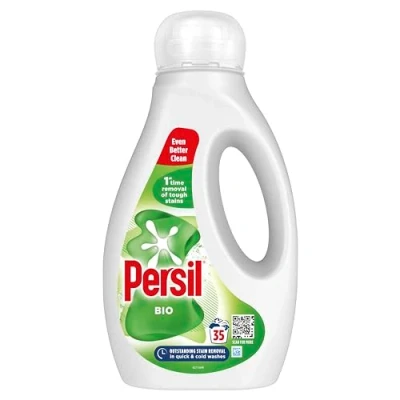 Image of Persil Bio Laundry Washing Liquid Detergent 1st time removal of tough stains outstanding stain in quick &amp; cold washes 35 (945 ml)