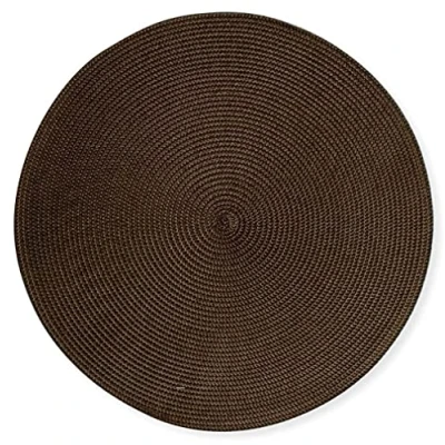 Image of Tag 555053 Round Woven Placemat, 15 Inch, Chocolate, Set of 4