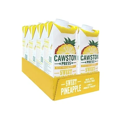 Image of Cawston Press Pineapple Pressed Juice 1 Litre Pack of Cartons All Natural Vegan No Added Sugar, (Pack 8)