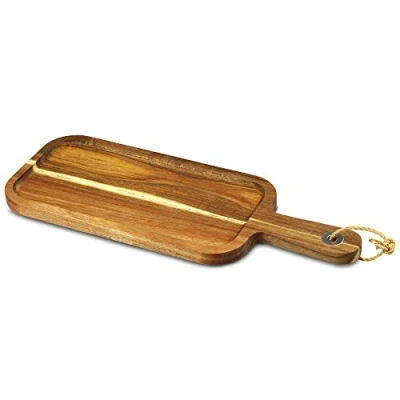 Image of dine@drinkstuff DS42257 Acacia Wood Serving Board 15 x 41cm Platter, Food Board, Burger Platter