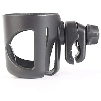 Image of My Buggy Buddy Cup or Bottle Holder for Pram/ Stroller/ Pushchair/ Wheelchair, Rubber Inserts Ensure No Damage, Universal Fit, Lightweight, Black