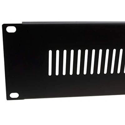 Image of kenable Blanking Plate Vented 2U for Comms Data Cabinet Rack 19 inch Black