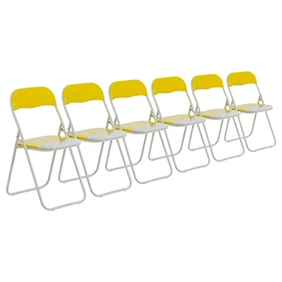 Image of 6x Yellow Padded Folding Chairs By Harbour Housewares