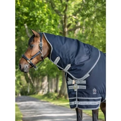 Image of LeMieux Arika Storm Tek Neck Cover 200g Navy Blue Small