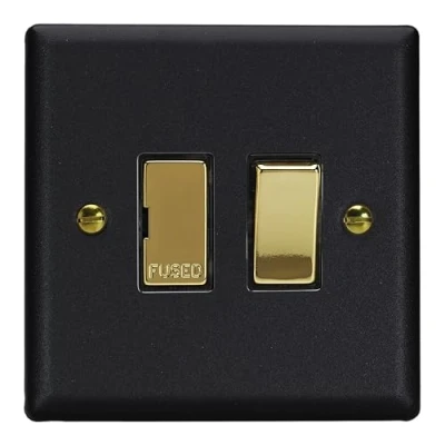 Image of Varilight 13A Switched Fused Spur Matt Black