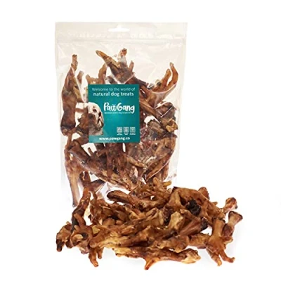 Image of PawGang Chicken Feet 500g 100% Natural EU Sourced Treats for Dogs Puppies Young Adult Old Small Large Dog Tasty Air Dried Chews Snacks Healthy Hypoallergenic Low Fat Grain Free BARF Raw