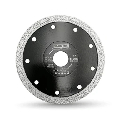 Image of DT DIATOOL Diamond Saw Blade 5 Inch / 125mm Cutting Disc with X Mesh Turbo for Porcelain Tile Marble Ceramic Granite