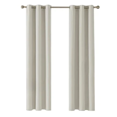Image of Deconovo Home Decorative Blackout Curtains Thermal Insualted Eyelet for Nursery Light Beige 42 x 90 Inch 2 Panels