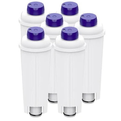 Image of Aiitomg 6PCS Water Filter for Delonghi Replacement Coffee Machine with Activated Carbon Softener De&#039;Longhi ECAM, ETAM, EC, BC Series
