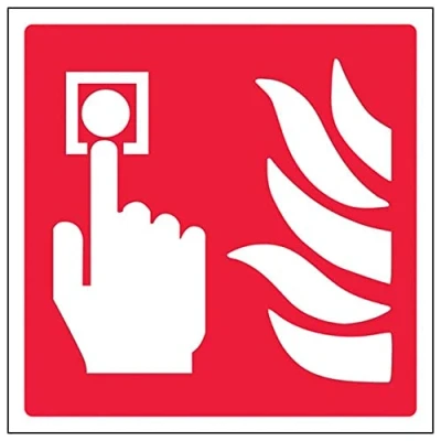 Image of V Safety Fire Equipment Call Point Logo 150 x mm Restickable Sign