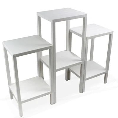 Image of DIVCHI 6 Tier Side End Table Nightstand Coffee Tables Storage Bedside Office Living Room Bedroom Small Narrow Space Sofa (White)