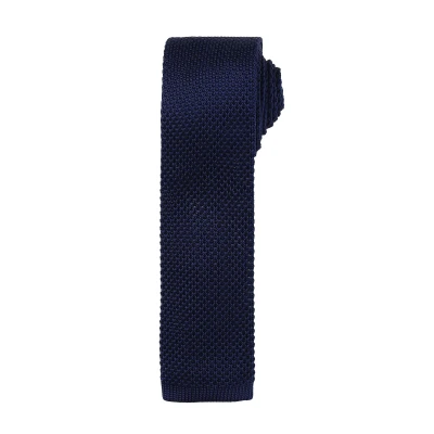 Image of Premier Mens Slim Textured Knit Effect Tie (Pack of 2) (Navy) One Size