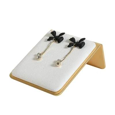 Image of GemeShou White Velvet stud earring holders for selling, small earrings storage board girls, Gold Jewelry display stands, studs organizer【White】