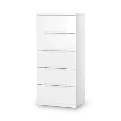 Image of Julian Bowen Manhattan 5 Drawer Narrow Chest, White