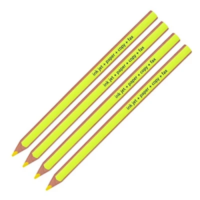 Image of Staedtler Textsurfer Dry Highlighter Pencil 128 64 Drawing for Writing Sketching Inkjet,paper,copy,fax(pack of 4) (Yellow 4 Pencils)