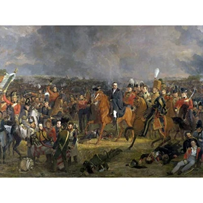 Image of Artery8 Jan Willem Pieneman Battle Of Waterloo Painting Premium Wall Art Canvas Print 18X24 Inch
