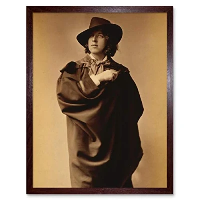 Image of Wee Blue Coo Portrait Oscar Wilde Playwright Poet Irish Legend Art Print Framed Poster Wall Decor 12X16 Inch