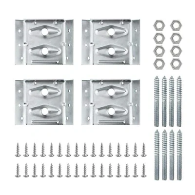 Image of PowerTec 71428 Surface Mount Corner Brackets with Mounting Hardware, Braces for Table Aprons and Legs, Set of 4