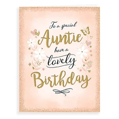 Image of Piccadilly Greetings Modern Birthday Card Auntie 8 x 6 inches