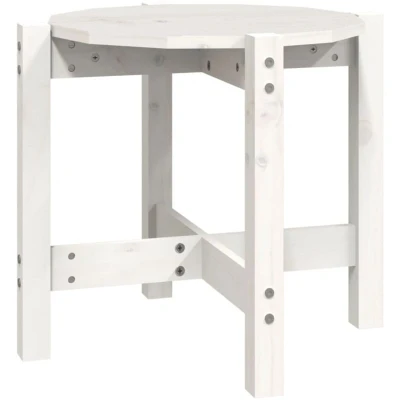 Image of vidaXL Coffee Table White Ø 52.5x45 cm Solid Wood Pine