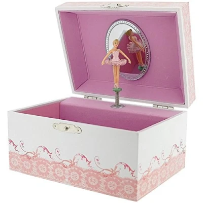 Image of Mele Girls Twirling Ballerina Musical Jewellery/Trinket Box With Mirror
