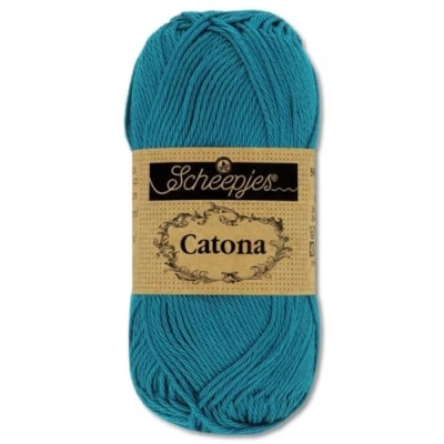 Image of Frida&#039;s Wollhaus Scheepjes 50 g Catona 100% Cotton Knitting Crochet Amigurumi 109 Colours (400 Petrol Blue)