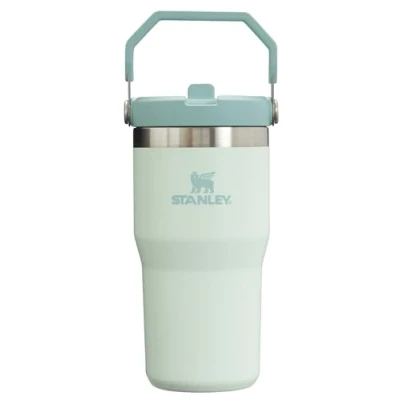 Image of Stanley IceFlow Flip Straw Tumbler with Handle 20 oz Twist On Lid and Up Leak Resistant Water Bottle Insulated Stainless Steel BPA Free Mist