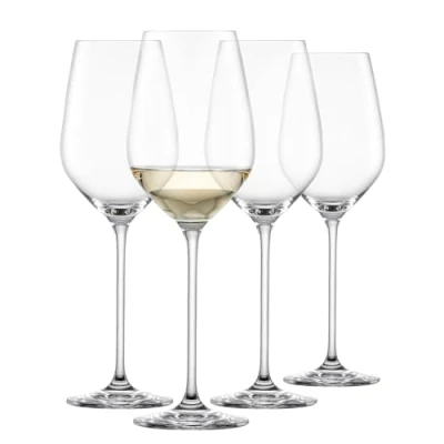 Image of Schott Zwiesel Fortissimo White Wine Glass (Set of 4), Elegant Glasses for Wine, Dishwasher Safe Tritan Crystal Glasses, Made in Germany (Item No. 123684), Clear,