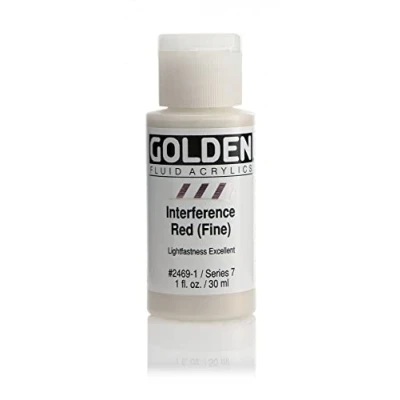 Image of Pro Art Golden Fluid Acrylic Paint 1 oz Interference Red Fine