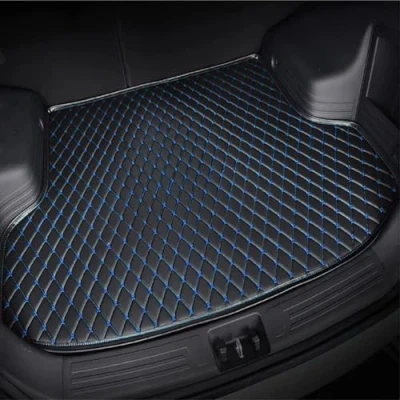 Image of NOLLAM Car Boot Mats for Chery Omoda 5 C5 2022 2023 2024,Leather Trunk Liner Cargo Carpets Waterproof Scratch Proof Non Slip Interior Accessories,F Black Blue