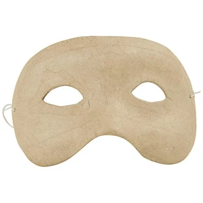 Image of Décopatch Ref AC460O Kids Eye Mask Papier Maché Object to Decorate 4 x 15 8.5cm with Papers &amp; PaperPatch Glue, Glitter, Paints