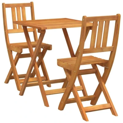 Image of vidaXL 3 Piece Folding Bistro Set Solid Wood Acacia