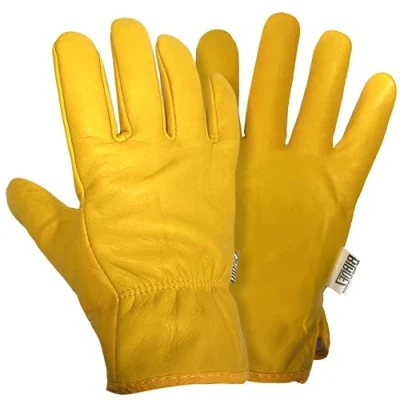Image of Bladez Thorn Proof Gardening Gloves for Men and Women, Large Thick Heavy Duty Cowhide Leather Palm Top Sides, Warm Soft Inner Liner, Bramble Strong Double Stitched (Large Pair of 1)