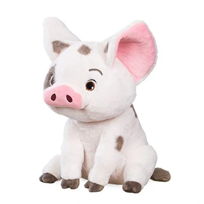 Image of Disney Store Official Pua Soft Toy, Moana, 30cm/12, Pink Pig, Made with Plush Cuddly Fabric Embroidered Details, Toy Suitable for All Ages