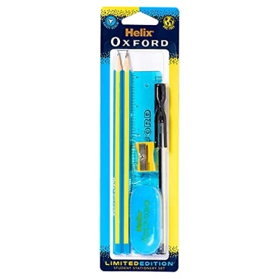 Image of Helix Oxford Clash Student Stationery Set Blue