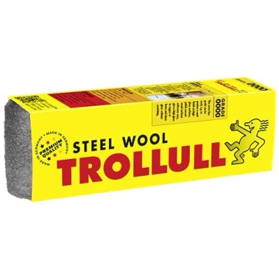 Image of TROLLULL Steel Wool Wire 200g extra fine 0000 polishes waxed wood, copper, brass, and matt surfaces, cleans glass