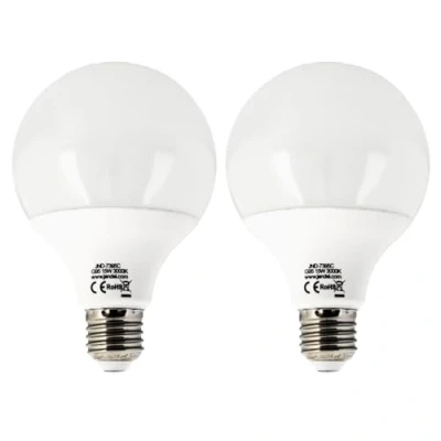 Image of JANDEI 2 x Globe LED Bulb, G95 E27 Screw, 15W (Equivalent to 100W) Warm White Light 3000K, 1200 Lumens. Perfect for Living Room, Office, Kitchen, Hallway. [Energy Efficiency Class F]