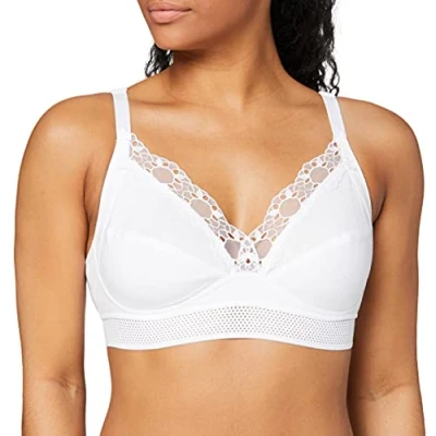 Image of Playtex Bra Woman Feel Good Support Organic Cotton Non Wire x1, White, 40B
