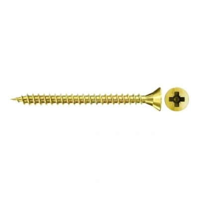Image of fischer Chipboard Screw 5.0 x 20 Countersunk Head Yellow Galvanised Full Thread Phillips PZ
