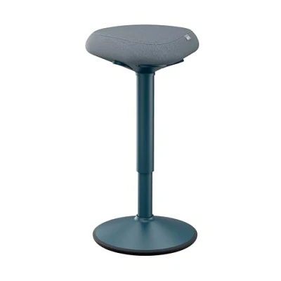 Image of Leitz Ergo Active Standing Stool with Unique Dual Density Foam Comfort Cushion, Height Adjustable 57 to 82cm, 100% Post Consumer Recycled Seat Cover, Supports 110kg, Range, Dark Grey, 65450089