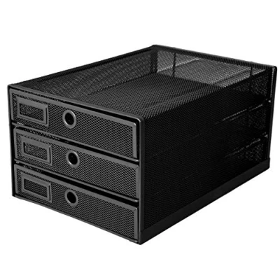 Image of EXERZ Paper Sorter 3 Tier Drawers A4 / Multifunctional Desk Organiser/Letter Tray Documents, Magazines, Notebooks and Letters