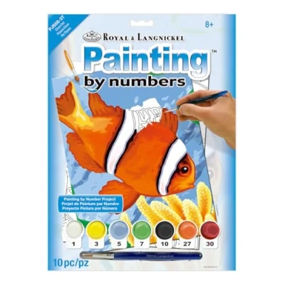Image of Royal &amp; Langnickel 11 x 15 inch Clown Fish Pre Printed Paint by Number Painting Set