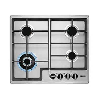 Image of Zanussi Series 40 60cm 4 Burner Gas Hob with Wok Stainless Steel