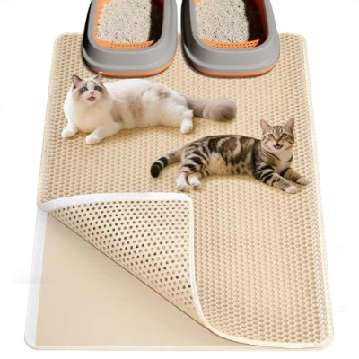 Image of Ycozy Extra Large Cat Litter Tray Mat 90 x 60 cm for Multiple Litters Honeycomb Double Layer Design Waterproof, YCmat20230615